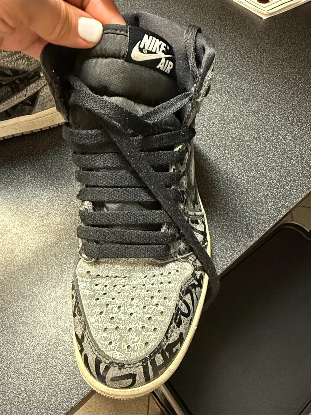 Nike Kids High-Top Sneakers in Black and Gray